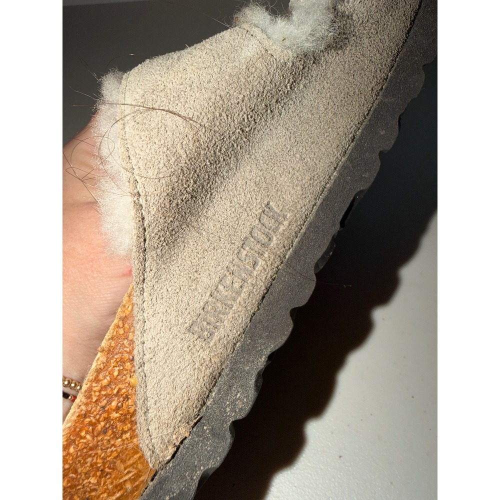 Birkenstock Arizona Shearling Suede Sandals Taupe Women 38 L7 M5 - Picture 9 of 9